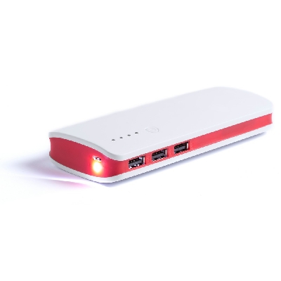 Power bank 10000 mAh, rouge en ABS Photo 1